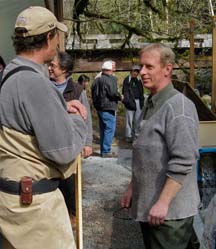 The right cause: Rob Diggon, at right, has been working to return Mouat Creek to its glory days as a salmon stream.